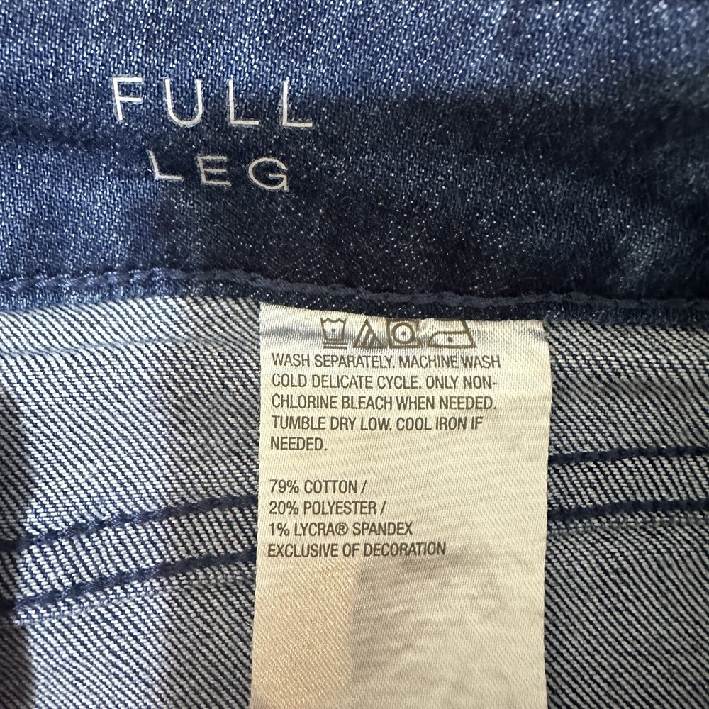 Susan Graver Jeans Women Full Leg Dark Wash Cropped Capri Jeans Fringe Hem 4P - Picture 12 of 13